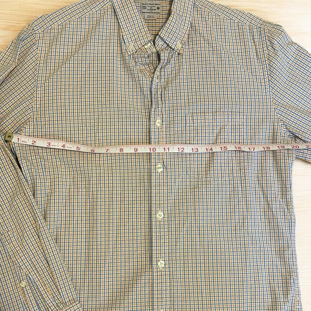 J. Crew Men's blue and orange Checkered Shirt sz M